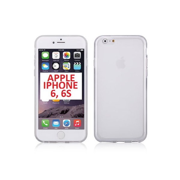 CUSTODIA GEL TPU SILICONE per APPLE IPHONE 6, IPHONE 6S 4.7" POLLICI COLORE BIANCO TRASPARENTE