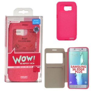 CUSTODIA FLIP ORIZZONTALE per SAMSUNG SM-G928 GALAXY S6 EDGE PLUS CON INTERNO IN TPU E FINESTRA ID FUCSIA WOW! MERCURY