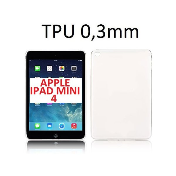 CUSTODIA GEL TPU SILICONE ULTRA SLIM 0,3mm TRASPARENTE per APPLE IPAD MINI 4