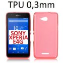 CUSTODIA GEL TPU SILICONE ULTRA SLIM 0,3mm per SONY XPERIA E4G, SONY XPERIA E4G DUAL COLORE ROSA TRASPARENTE