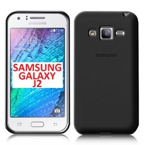 CUSTODIA GEL TPU SILICONE per SAMSUNG SM-J200F GALAXY J2 COLORE NERO TRASPARENTE