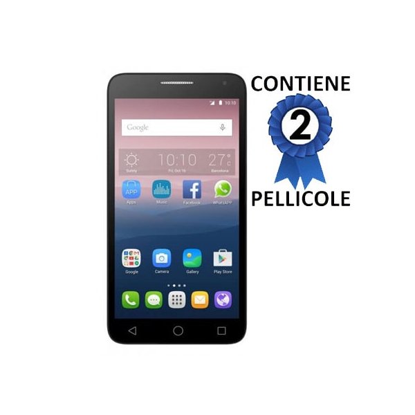 PELLICOLA PROTEGGI DISPLAY per ALCATEL ONE TOUCH POP 3 - 5.5" POLLICI CONFEZIONE 2 PEZZI