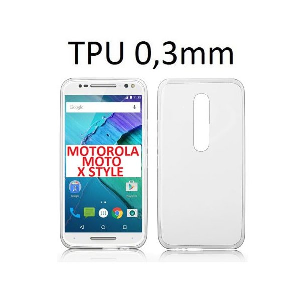 CUSTODIA GEL TPU SILICONE ULTRA SLIM 0,3mm TRASPARENTE per MOTOROLA MOTO X STYLE