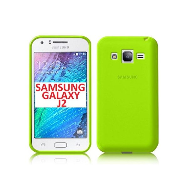 CUSTODIA GEL TPU SILICONE per SAMSUNG SM-J200F GALAXY J2 COLORE VERDE TRASPARENTE