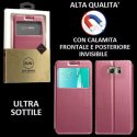 CUSTODIA FLIP ORIZZONTALE PELLE per SAMSUNG SM-G928 GALAXY S6 EDGE PLUS con CHIUSURA MAGNETICA INVISIBILE E INTERNO IN TPU ROSA