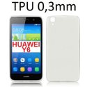 CUSTODIA GEL TPU SILICONE ULTRA SLIM 0,3mm TRASPARENTE per HUAWEI Y6, HONOR 4A