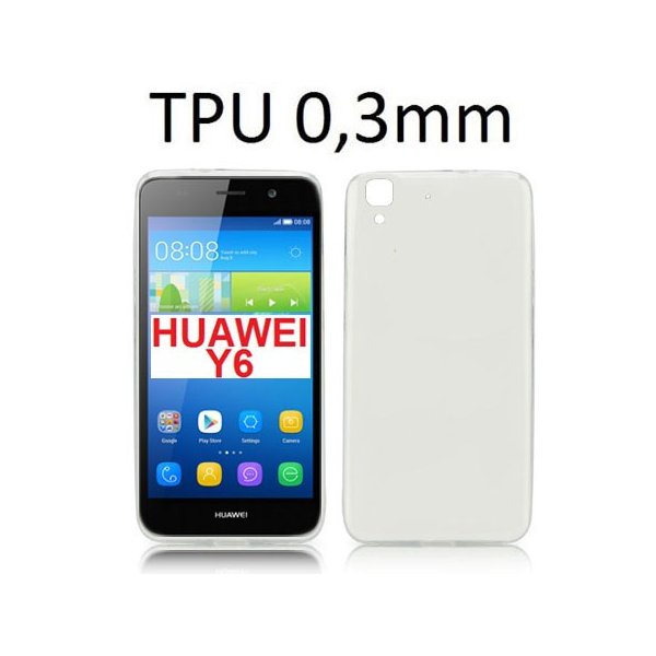 CUSTODIA GEL TPU SILICONE ULTRA SLIM 0,3mm TRASPARENTE per HUAWEI Y6, HONOR 4A