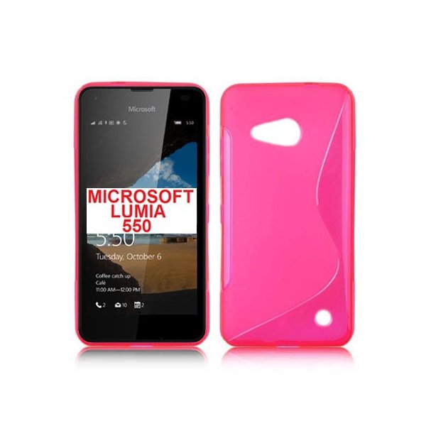 CUSTODIA GEL TPU SILICONE DOUBLE per MICROSOFT LUMIA 550 COLORE ROSA