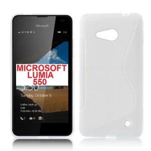 CUSTODIA GEL TPU SILICONE DOUBLE per MICROSOFT LUMIA 550 COLORE BIANCO