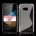 CUSTODIA GEL TPU SILICONE DOUBLE per MICROSOFT LUMIA 550 COLORE BIANCO TRASPARENTE