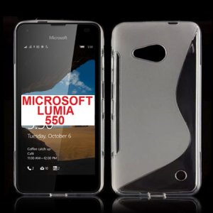 CUSTODIA GEL TPU SILICONE DOUBLE per MICROSOFT LUMIA 550 COLORE BIANCO TRASPARENTE