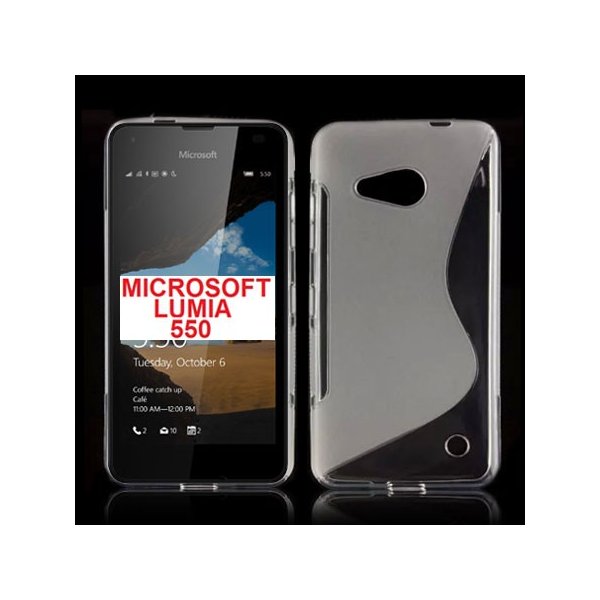 CUSTODIA GEL TPU SILICONE DOUBLE per MICROSOFT LUMIA 550 COLORE BIANCO TRASPARENTE