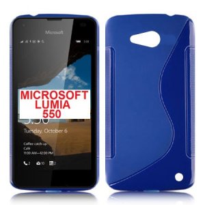 CUSTODIA GEL TPU SILICONE DOUBLE per MICROSOFT LUMIA 550 COLORE BLU