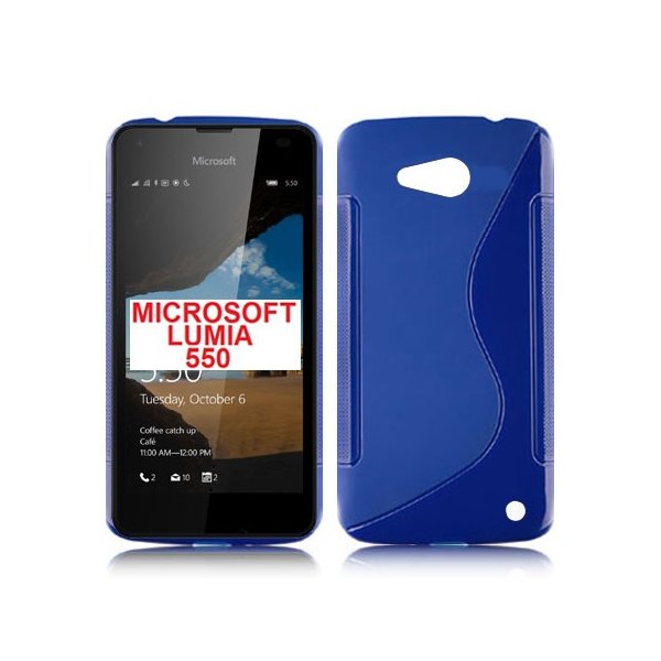 CUSTODIA GEL TPU SILICONE DOUBLE per MICROSOFT LUMIA 550 COLORE BLU