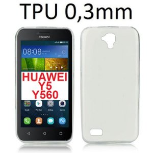 CUSTODIA GEL TPU SILICONE ULTRA SLIM 0,3mm per HUAWEI Y5, Y560 TRASPARENTE