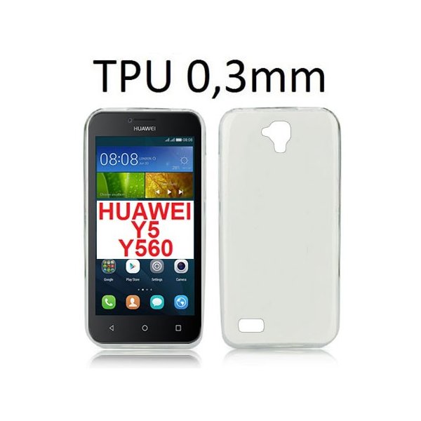 CUSTODIA GEL TPU SILICONE ULTRA SLIM 0,3mm per HUAWEI Y5, Y560 TRASPARENTE