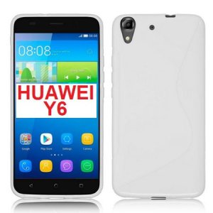 CUSTODIA GEL TPU SILICONE DOUBLE per HUAWEI Y6, HONOR 4A COLORE BIANCO