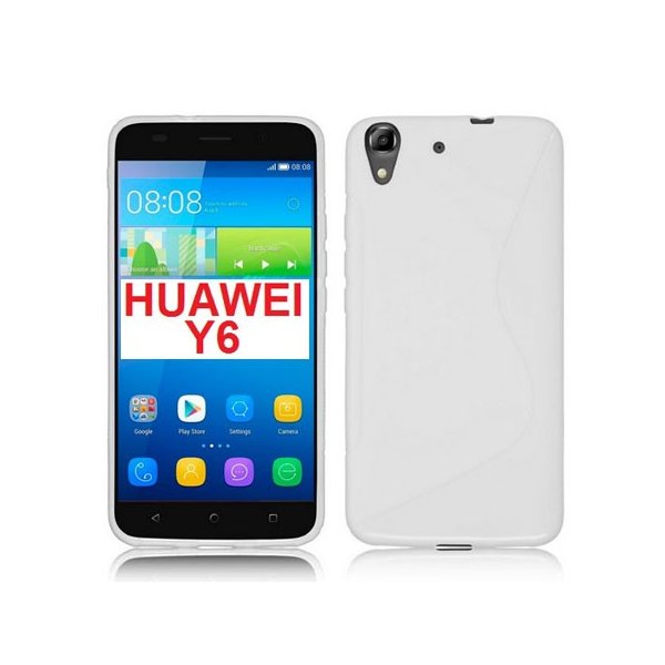 CUSTODIA GEL TPU SILICONE DOUBLE per HUAWEI Y6, HONOR 4A COLORE BIANCO