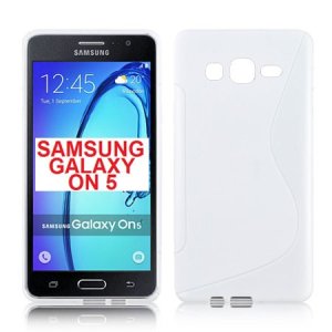 CUSTODIA GEL TPU SILICONE DOUBLE per SAMSUNG SM-G550 GALAXY ON5 COLORE BIANCO