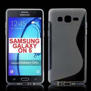 CUSTODIA GEL TPU SILICONE DOUBLE per SAMSUNG SM-G550 GALAXY ON5 COLORE BIANCO TRASPARENTE