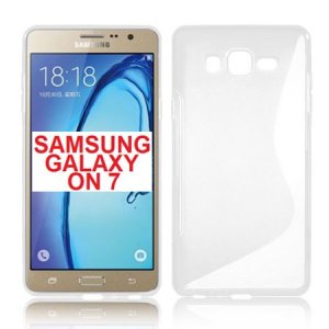 CUSTODIA GEL TPU SILICONE DOUBLE per SAMSUNG SM-G600 GALAXY ON7 COLORE BIANCO TRASPARENTE