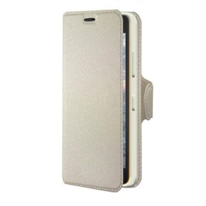 CUSTODIA FLIP ORIZZONTALE SIMILPELLE per MICROSOFT LUMIA 550 CON STAND E INTERNO IN TPU SILICONE COLORE BIANCO