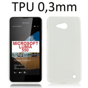 CUSTODIA GEL TPU SILICONE ULTRA SLIM 0,3mm TRASPARENTE per MICROSOFT LUMIA 550