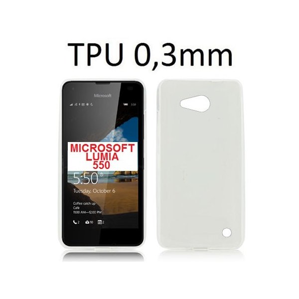 CUSTODIA GEL TPU SILICONE ULTRA SLIM 0,3mm TRASPARENTE per MICROSOFT LUMIA 550