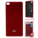 CUSTODIA GEL TPU SILICONE per HUAWEI ASCEND P8 COLORE ROSSO LUCIDO CON GLITTER ALTA QUALITA' MERCURY BLISTER