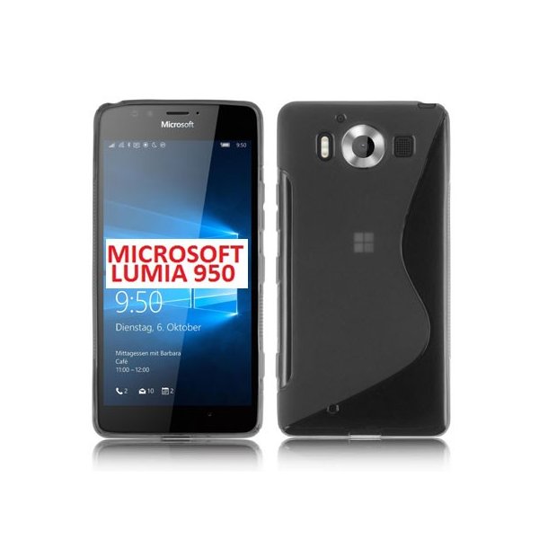 CUSTODIA GEL TPU SILICONE DOUBLE per MICROSOFT LUMIA 950, LUMIA 950 DUAL COLORE BIANCO TRASPARENTE