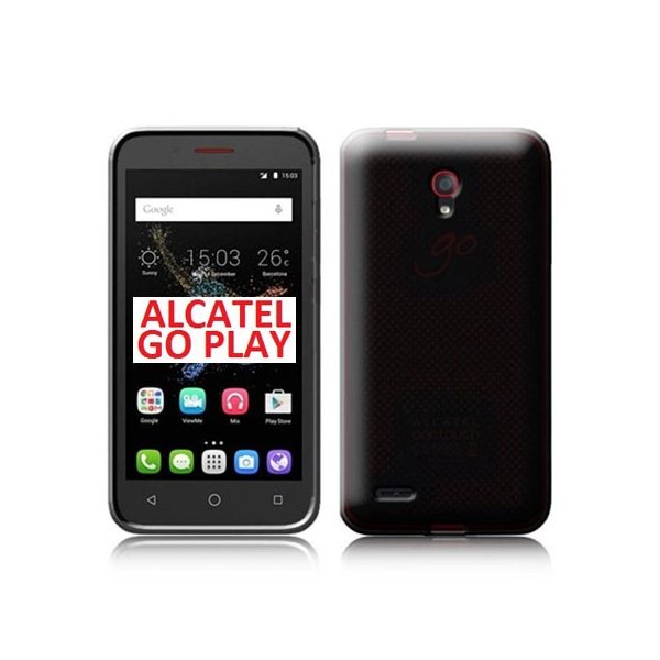 CUSTODIA GEL TPU SILICONE per ALCATEL ONE TOUCH GO PLAY, 7048X COLORE NERO TRASPARENTE