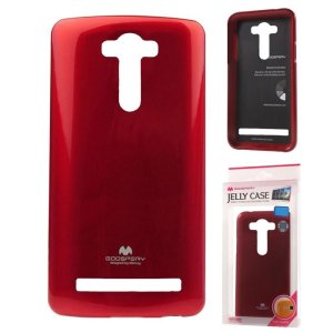 CUSTODIA GEL TPU SILICONE per ASUS ZENFONE 2 LASER - 5" POLLICI, ZE500KL, ZE500KG COLORE ROSSO LUCIDO CON GLITTER ALTA QUALITA'