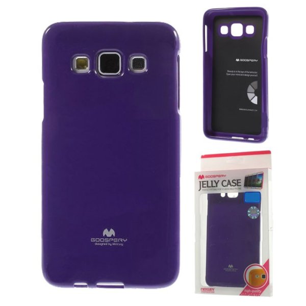 CUSTODIA GEL TPU SILICONE per SAMSUNG SM-A300 GALAXY A3 (NO VERSIONE 2016) VIOLA LUCIDO CON GLITTER ALTA QUALITA' MERCURY