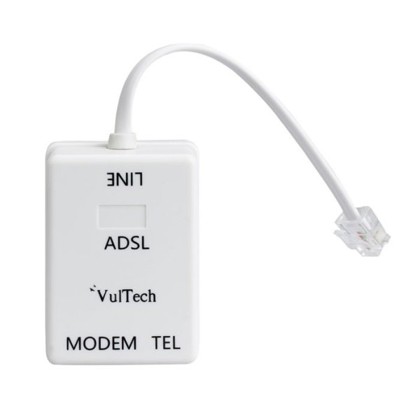 FILTRO ADSL RJ11 CON DUE ENTRATE PER IL TELEFONO E IL MODEM COLORE BIANCO SN20315 VULTECH