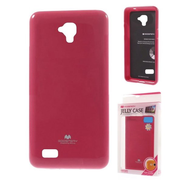 CUSTODIA GEL TPU SILICONE per HUAWEI Y5, Y560 COLORE FUCSIA LUCIDO CON GLITTER ALTA QUALITA' MERCURY BLISTER