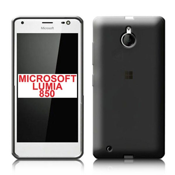 CUSTODIA GEL TPU SILICONE per MICROSOFT LUMIA 850 COLORE NERO TRASPARENTE