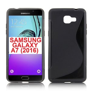 CUSTODIA GEL TPU SILICONE DOUBLE per SAMSUNG SM-A710 GALAXY A7 (2016) COLORE NERO