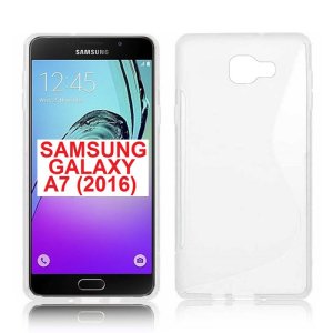 CUSTODIA GEL TPU SILICONE DOUBLE per SAMSUNG SM-A710 GALAXY A7 (2016) COLORE BIANCO TRASPARENTE