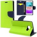 CUSTODIA FLIP ORIZZONTALE per SAMSUNG SM-A310 GALAXY A3 (2016) CON STAND, INTERNO IN TPU SILICONE E PORTA CARTE COLORE VERDE