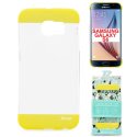 CUSTODIA GEL TPU SILICONE per SAMSUNG SM-G920 GALAXY S6 TRASPARENTE CON INSERTI GIALLI ALTA QUALITA' ROAR BLISTER