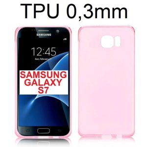 CUSTODIA GEL TPU SILICONE ULTRA SLIM 0,3mm per SAMSUNG SM-G930 GALAXY S7 COLORE ROSA TRASPARENTE