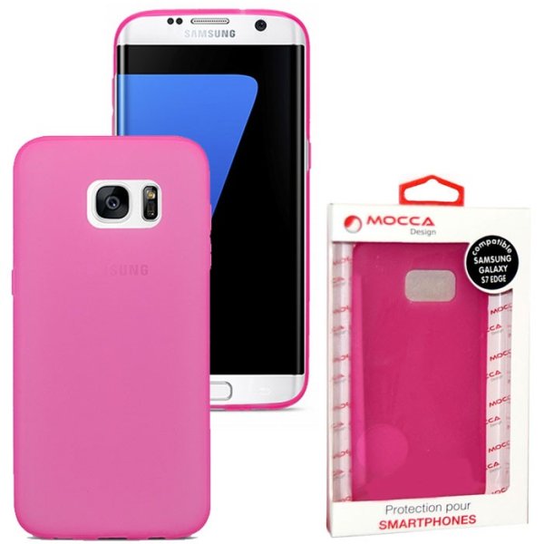 CUSTODIA GEL TPU SILICONE per SAMSUNG SM-G935 GALAXY S7 EDGE ALTA QUALITA' MOCCA BLISTER COLORE ROSA