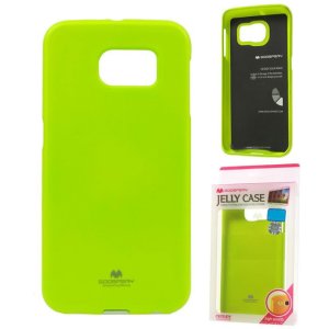 CUSTODIA GEL TPU SILICONE per SAMSUNG SM-G930 GALAXY S7 COLORE VERDE LUCIDO CON GLITTER ALTA QUALITA' MERCURY BLISTER