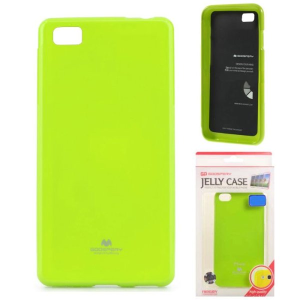 CUSTODIA GEL TPU SILICONE per HUAWEI ASCEND P8 COLORE VERDE LUCIDO CON GLITTER ALTA QUALITA' MERCURY BLISTER