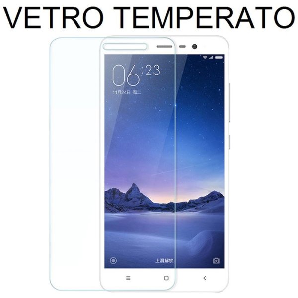 PELLICOLA PROTEGGI DISPLAY VETRO TEMPERATO 0,33mm per XIAOMI REDMI 3, REDMI 3 PRO, REDMI 3S, REDMI 3X, REDMI 3S PRIME