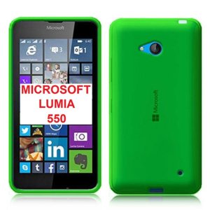 CUSTODIA GEL TPU SILICONE per MICROSOFT LUMIA 550 COLORE VERDE TRASPARENTE