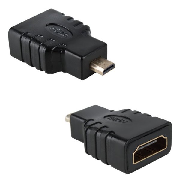 ADATTATORE VIDEO HDMI (FEMMINA) A MICRO-HDMI (MASCHIO) CON CONNETTORI PLACCATI IN ORO COLORE NERO SN30106 VULTECH