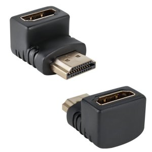 ADATTATORE HDMI (MASCHIO / FEMMINA) CON ANGOLO DI 90°  E CONNETTORI PLACCATI IN ORO COLORE NERO SN30119 VULTECH