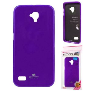 CUSTODIA GEL TPU SILICONE per HUAWEI Y5, Y560 COLORE VIOLA LUCIDO CON GLITTER ALTA QUALITA' MERCURY BLISTER