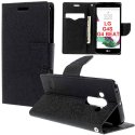 CUSTODIA FLIP ORIZZONTALE per LG G4 BEAT, G4S, H735 CON INTERNO IN TPU, STAND, PORTA CARTE E CHIUSURA MAGNETICA COLORE NERO